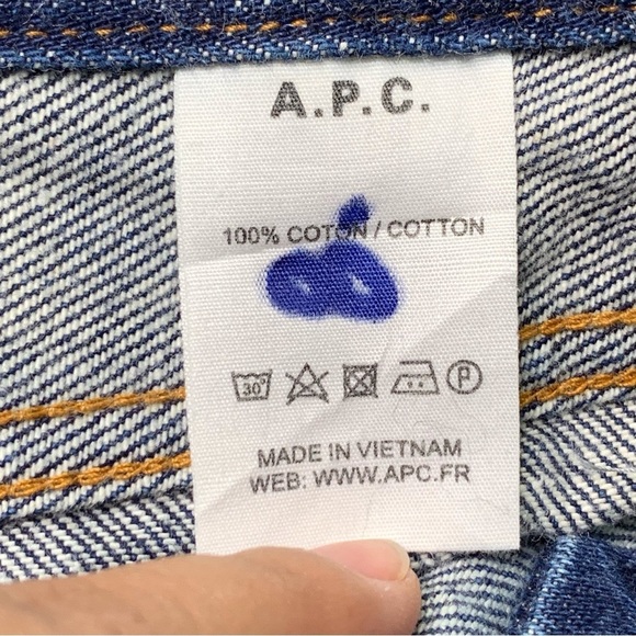 A.P.C. Women's Blue 100% Cotton Straight Denim Jeans Size 30 x 30.5” - Picture 15 of 15
